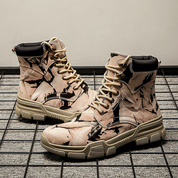 giày boot nam phong cách quân đội